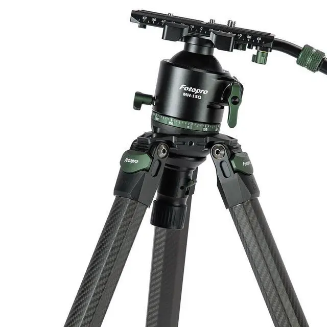 Alt view image 6 of 7 - FotoPro Origin O-10 Carbon Fiber Tripod wIth MH-13Q Ball Head, Green