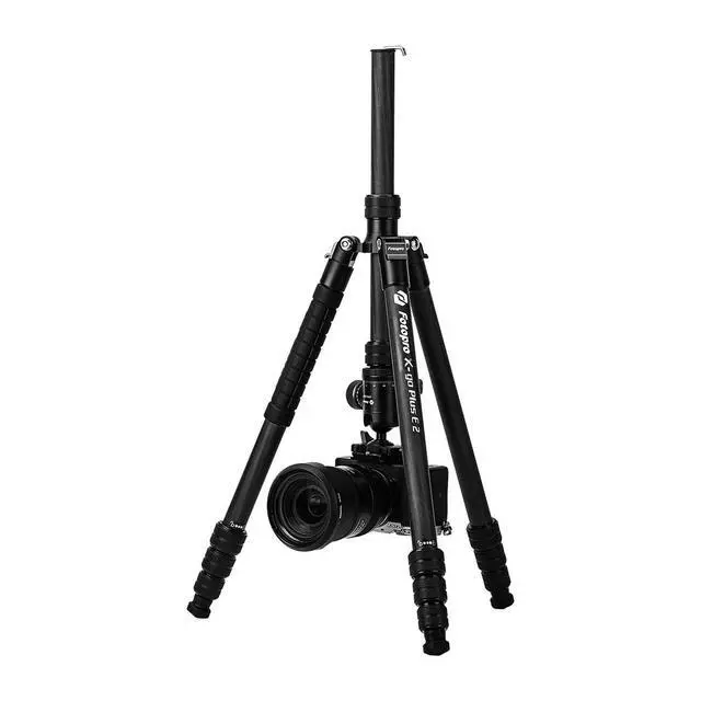 Alt view image 2 of 7 - FotoPro X-Go Plus E2 4-Section Carbon Fiber Tripod/Monopod with FPH-52QP Ball Head