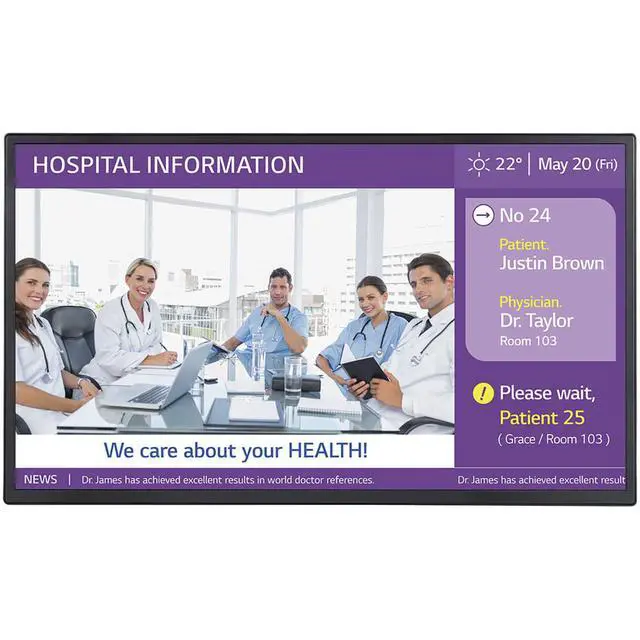 Alt view image 14 of 20 - LG 43ML5K-B 43'' ML5K Series UHD Healthcare Digital Signage - 43" LCD - In-plane Switching (IPS) Technology - 24 Hours/7 Days Operation - 3840 x 2160 - 16:9 - 8 ms - Edge LED - 500 Nit