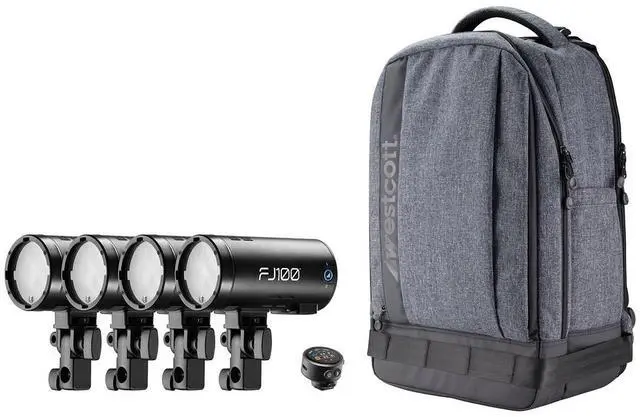 Main image of Westcott FJ100 100Ws Strobe 4-Light Backpack Kit with Multi-Brand Wireless Trigger