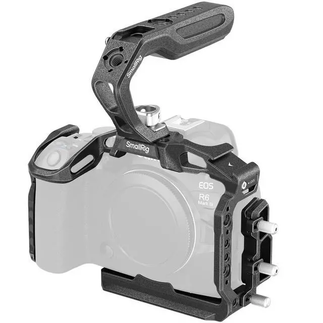 Alt view image 8 of 14 - SmallRigBlack MambaCamera Cage for Canon R6 Mark III,Quick Release Plate for Arca-Type, Film Movie Making Camera Video Cage with Shoe Mount, 1/4''-20 & 3/8''-16 Threaded Holes
