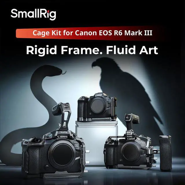 Alt view image 13 of 14 - SmallRigBlack MambaCamera Cage for Canon R6 Mark III,Quick Release Plate for Arca-Type, Film Movie Making Camera Video Cage with Shoe Mount, 1/4''-20 & 3/8''-16 Threaded Holes