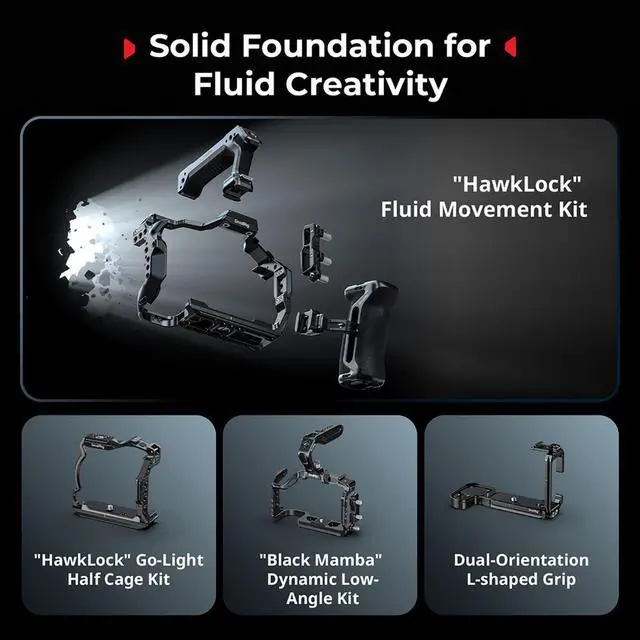 Alt view image 14 of 14 - SmallRigBlack MambaCamera Cage for Canon R6 Mark III,Quick Release Plate for Arca-Type, Film Movie Making Camera Video Cage with Shoe Mount, 1/4''-20 & 3/8''-16 Threaded Holes