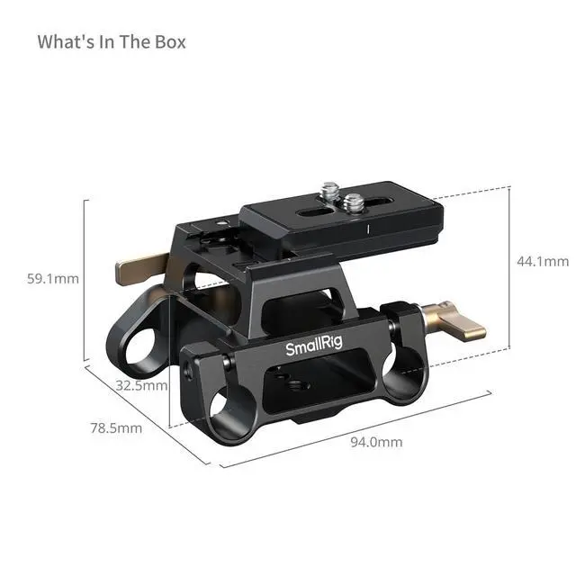 Alt view image 3 of 5 - SmallRig Arca-Type Mount Plate Kit with 15mm Dual Rod Clamp
