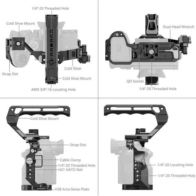 Alt view image 4 of 7 - SmallRig Full Cage Kit for Sony Alpha 7R VI Camera