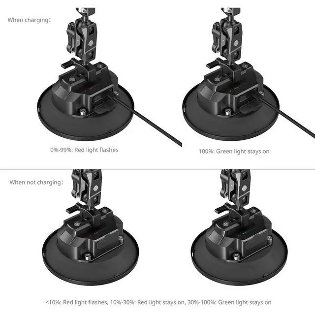 Alt view image 4 of 5 - SmallRig 5" Electric Suction Cup Mount with Magic Arms Kit, Black