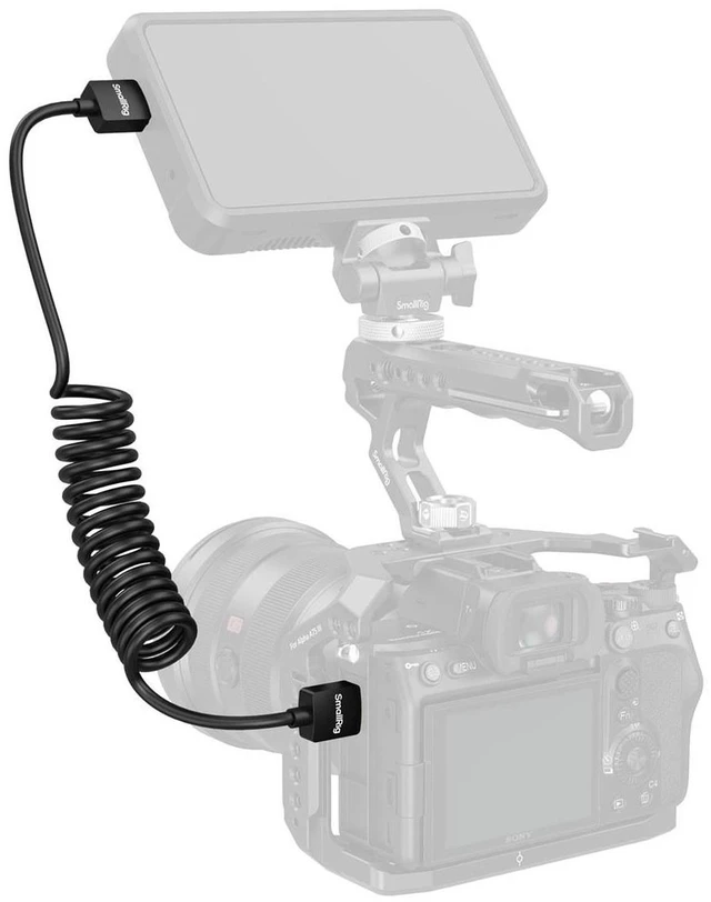 Alt view image 4 of 6 - SmallRig 47.1" HDMI Type-A to HDMI Type-A Coiled Data Cable