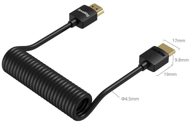 Alt view image 6 of 6 - SmallRig 47.1" HDMI Type-A to HDMI Type-A Coiled Data Cable