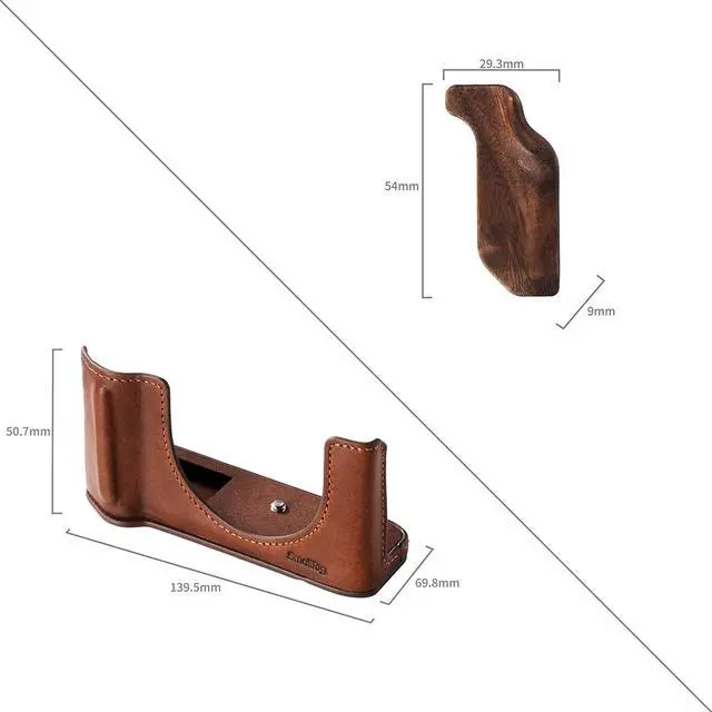 Alt view image 2 of 7 - SmallRig Leather Half Camera Case for Fujifilm GFX100RF, Brown