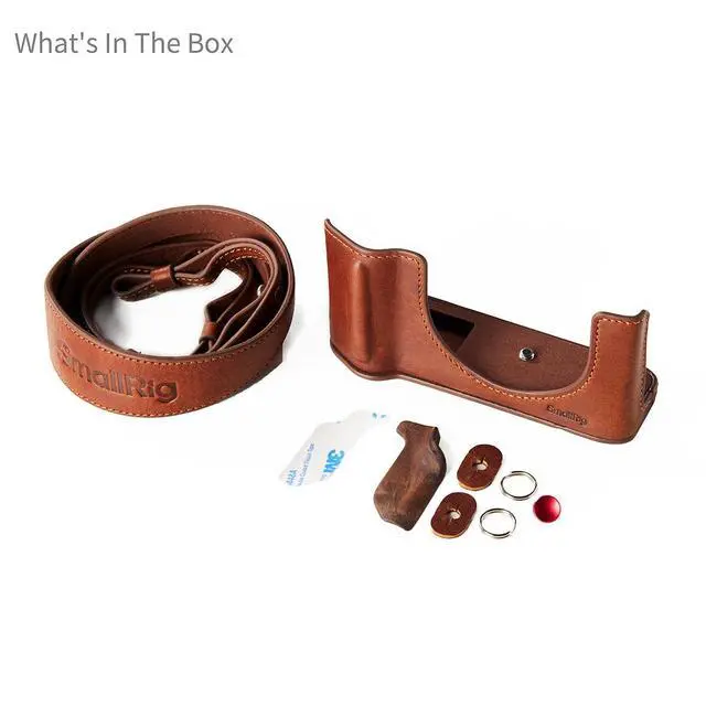 Alt view image 3 of 7 - SmallRig Leather Half Camera Case for Fujifilm GFX100RF, Brown