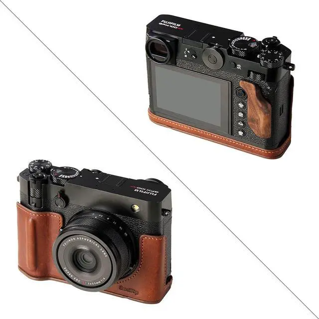 Alt view image 4 of 7 - SmallRig Leather Half Camera Case for Fujifilm GFX100RF, Brown