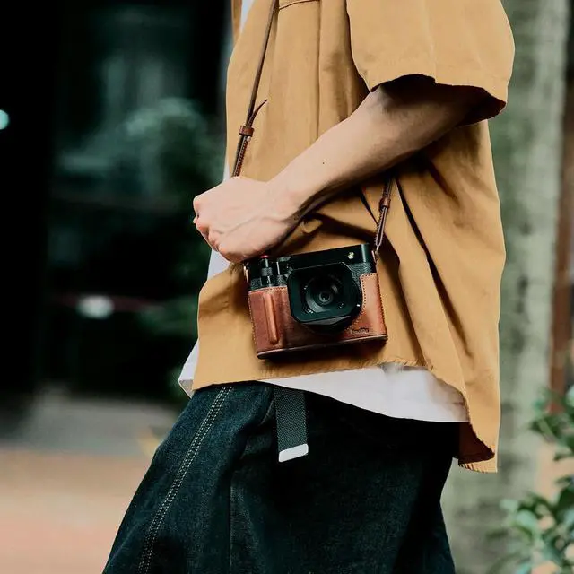 Alt view image 6 of 7 - SmallRig Leather Half Camera Case for Fujifilm GFX100RF, Brown