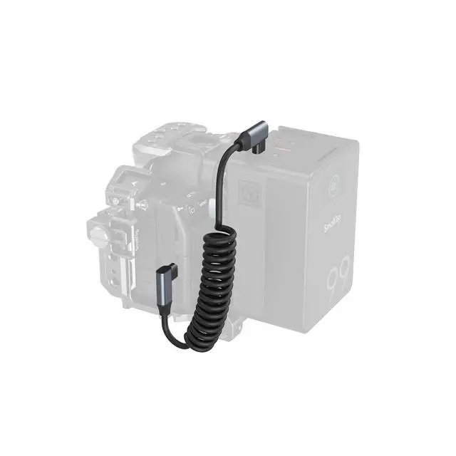 Alt view image 3 of 5 - SmallRig 13.8" 100W USB-C Angled to USB-C Angled Coiled Data Cable, Black