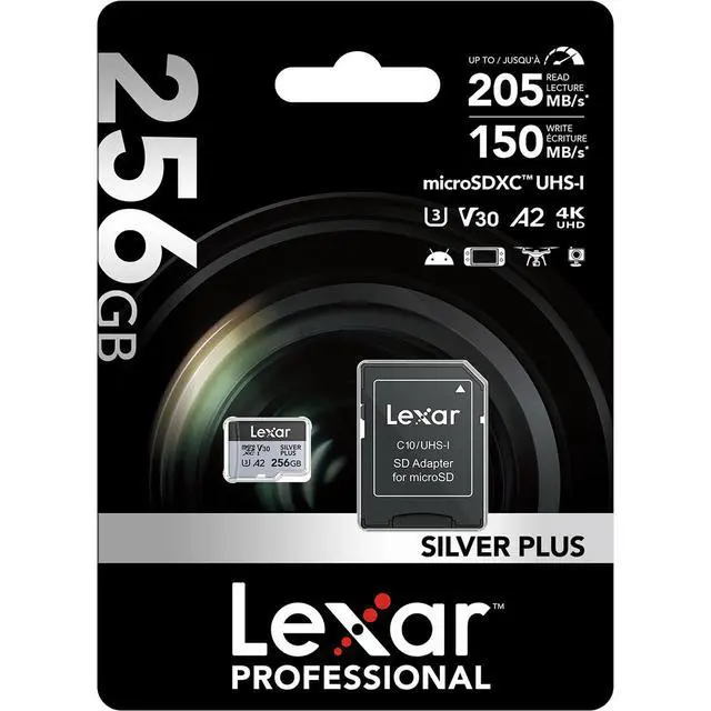 Alt view image 5 of 7 - Lexar Professional SILVER PLUS 256GB UHS-I V30 microSDXC Memory Card