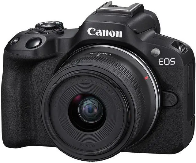Main image of Canon EOS R50 Mirrorless Camera with RF-S 18-45mm f/4.5-6.3 IS STM Lens, Black