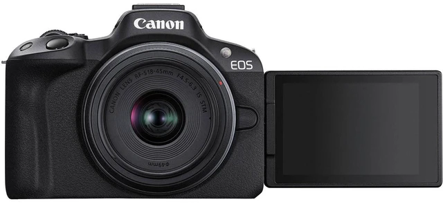 Alt view image 2 of 7 - Canon EOS R50 Mirrorless Camera with RF-S 18-45mm f/4.5-6.3 IS STM Lens, Black