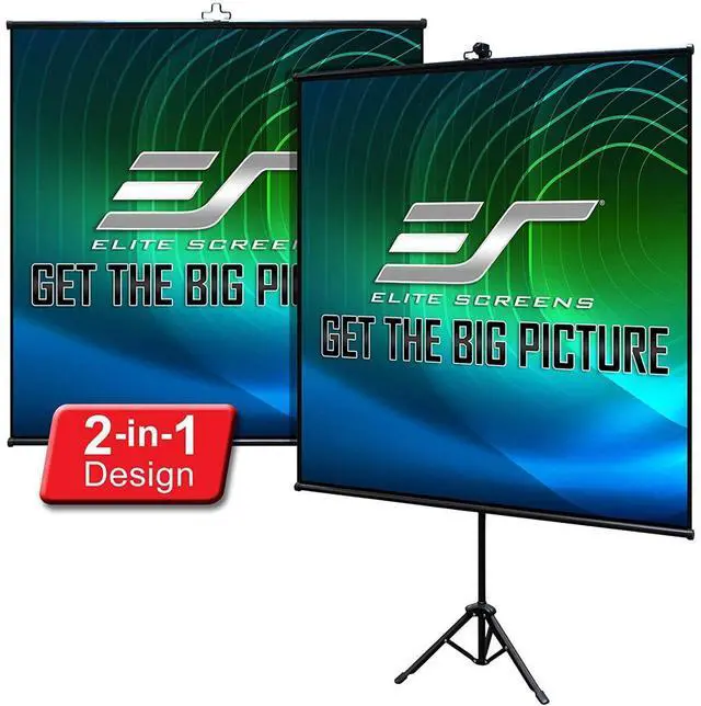 Main image of Elite Screens Tripod Lite 65" MaxWhite Ultra-Light Dual-Purpose Tripod/Wall Hanging Projector Screen with Stand and Bag