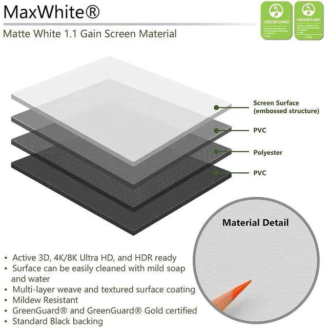 Alt view image 3 of 8 - Elite Screens Tripod Lite 65" MaxWhite Ultra-Light Dual-Purpose Tripod/Wall Hanging Projector Screen with Stand and Bag