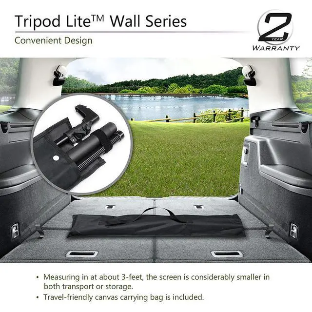 Alt view image 5 of 8 - Elite Screens Tripod Lite 65" MaxWhite Ultra-Light Dual-Purpose Tripod/Wall Hanging Projector Screen with Stand and Bag