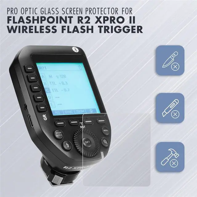 Alt view image 2 of 7 - ProOptic Glass Screen Protector Ultra for Flashpoint R2 XPro II Wireless Flash Trigger