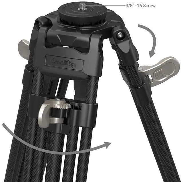 Alt view image 4 of 5 - SmallRig FreeBlazer 3-Section Heavy-Duty Carbon Fiber Tripod with 75mm Bowl