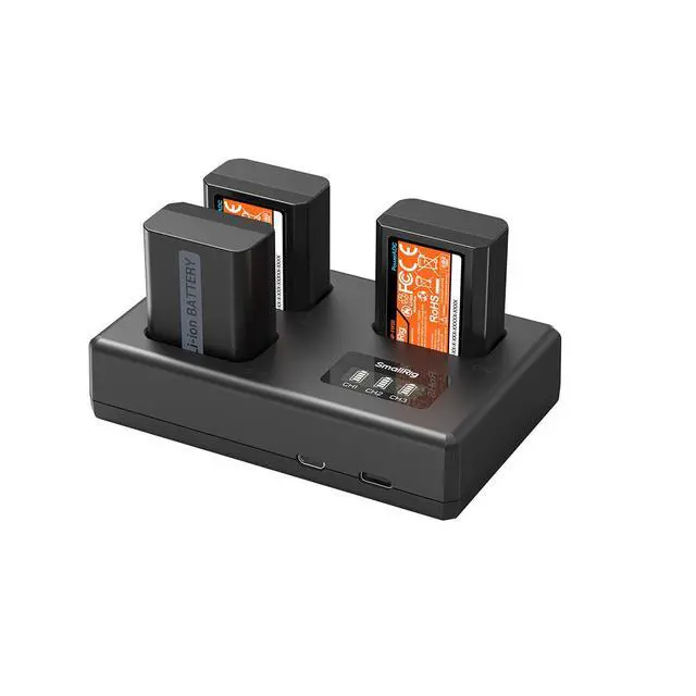Alt view image 3 of 7 - SmallRig 3x NP-FW50 7.62Wh 7.4V 1030mAh Lithium-ion Camera Battery and Triple Charger Kit