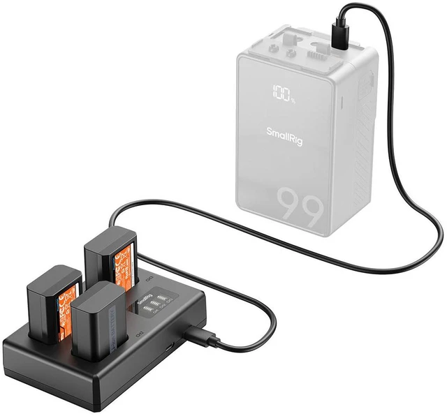 Alt view image 5 of 7 - SmallRig 3x NP-FW50 7.62Wh 7.4V 1030mAh Lithium-ion Camera Battery and Triple Charger Kit