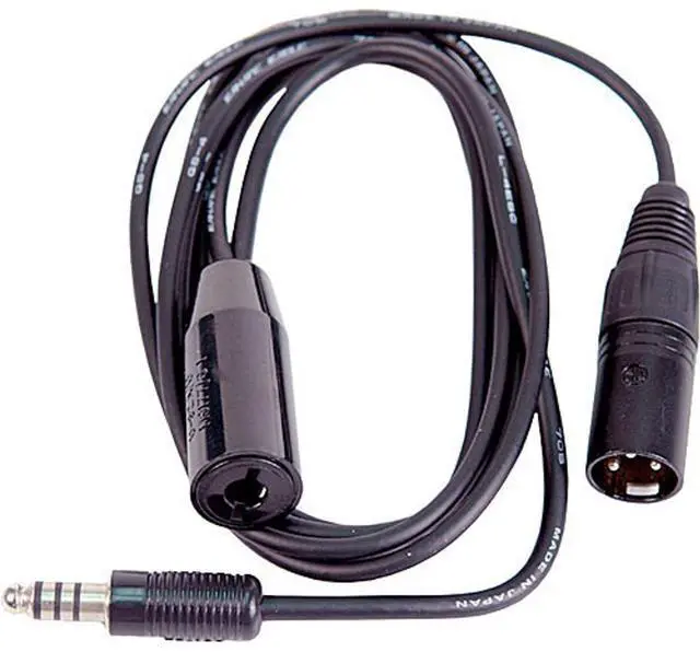 Main image of Remote Audio 6' Aviation Intercom Interface Adapter with 4-pole Plug to 4-pole Jack and XLR3M and 10" Pigtail for Civilian Helicopters & Military Aircraft