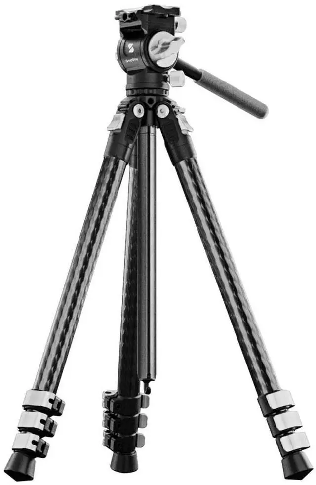 Main image of SmallRig CT-22 4-Section Carbon Fiber Tripod with Fluid Head