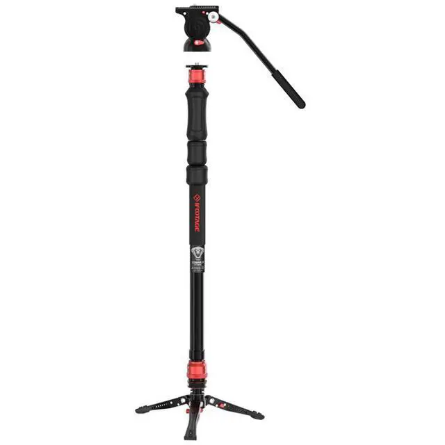 Alt view image 3 of 7 - iFootage Cobra 3 Strike A150S-III 3-Section Aluminum Monopod with Low Profile Minipod Base and Komodo K5S Fluid Head