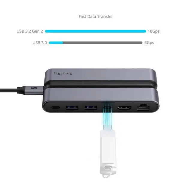 Alt view image 3 of 7 - SmallRig 90W 9-in-1 USB-C Docking Station with CFexpress Type-A Slot