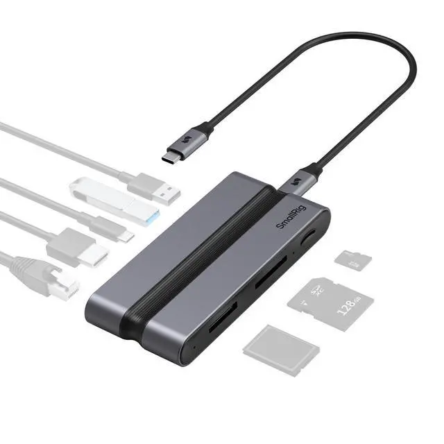 Alt view image 6 of 7 - SmallRig 90W 9-in-1 USB-C Docking Station with CFexpress Type-A Slot