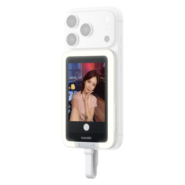 Alt view image 4 of 5 - Insta360 Snap 3.5" Touch Wired Selfie Screen w/LED Light, w/3-in-1 Lav Mic