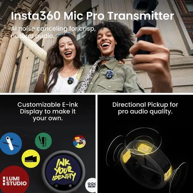 Alt view image 3 of 7 - Insta360 Luna Ultra 8K Dual-Lens Gimbal Camera Creator Bundle, White