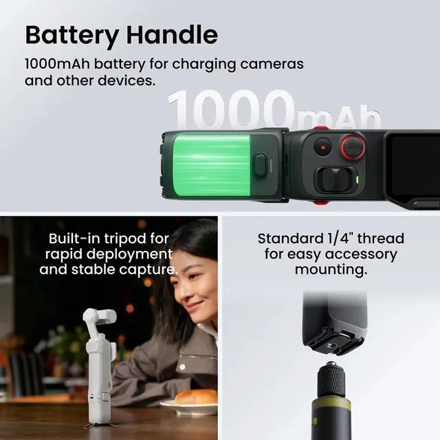 Alt view image 6 of 7 - Insta360 Luna Ultra 8K Dual-Lens Gimbal Camera Creator Bundle, White