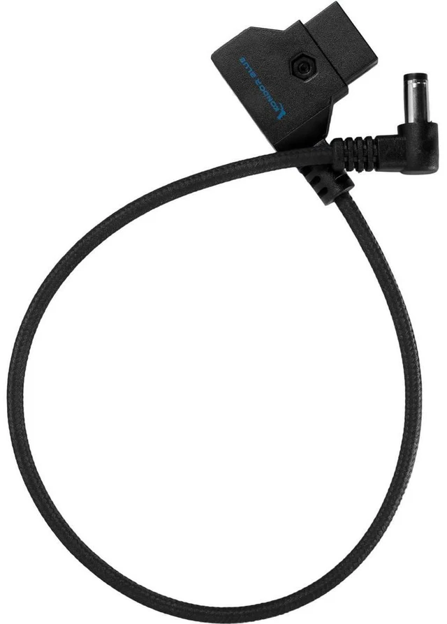 Main image of Kondor Blue 15" D-Tap to DC Barrel Right Angle Power Cable, Raven Black