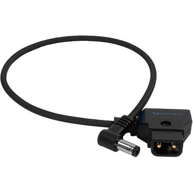 Alt view image 2 of 3 - Kondor Blue 15" D-Tap to DC Barrel Right Angle Power Cable, Raven Black