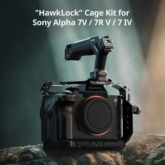 Alt view image 2 of 7 - SmallRig Advanced Edition HawkLock Full Camera Cage Kit for Sony Alpha 7 V /7R V/7 IV, Black