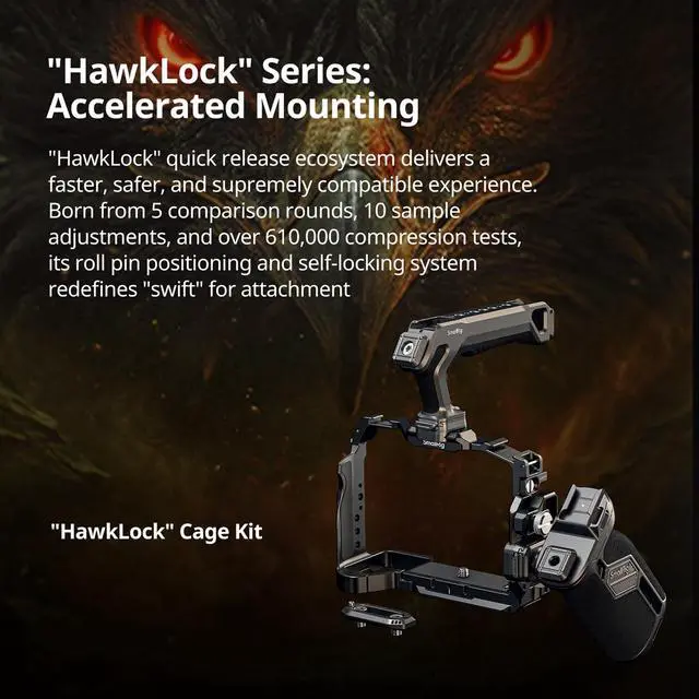 Alt view image 3 of 7 - SmallRig Advanced Edition HawkLock Full Camera Cage Kit for Sony Alpha 7 V /7R V/7 IV, Black