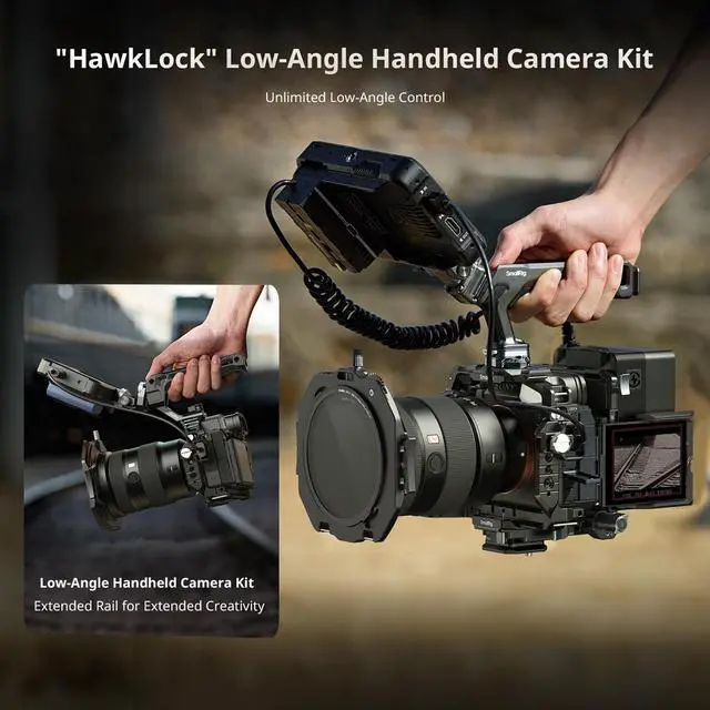 Alt view image 5 of 7 - SmallRig Advanced Edition HawkLock Full Camera Cage Kit for Sony Alpha 7 V /7R V/7 IV, Black