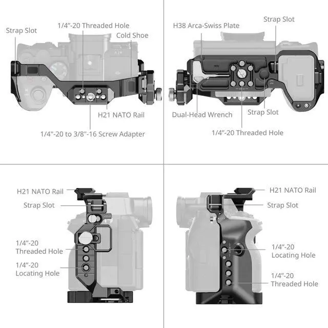 Alt view image 7 of 7 - SmallRig Advanced Edition HawkLock Full Camera Cage Kit for Sony Alpha 7 V /7R V/7 IV, Black