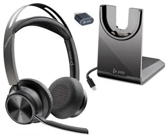 Alt view image 10 of 14 - POLY VOYAGER FOCUS 2-M MICROSOFT TEAMS CERTIFIED HEADSET +CHARGING STAND CUS