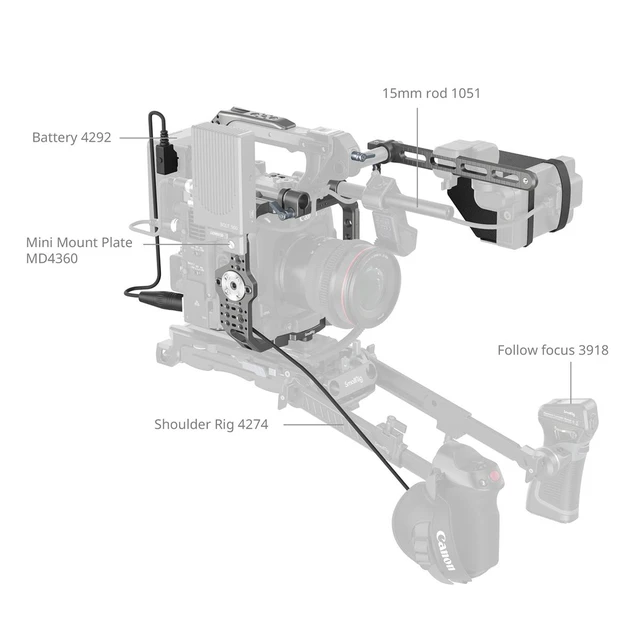 Alt view image 2 of 7 - SmallRig Advanced Cage Kit for Canon EOS C400 Camera