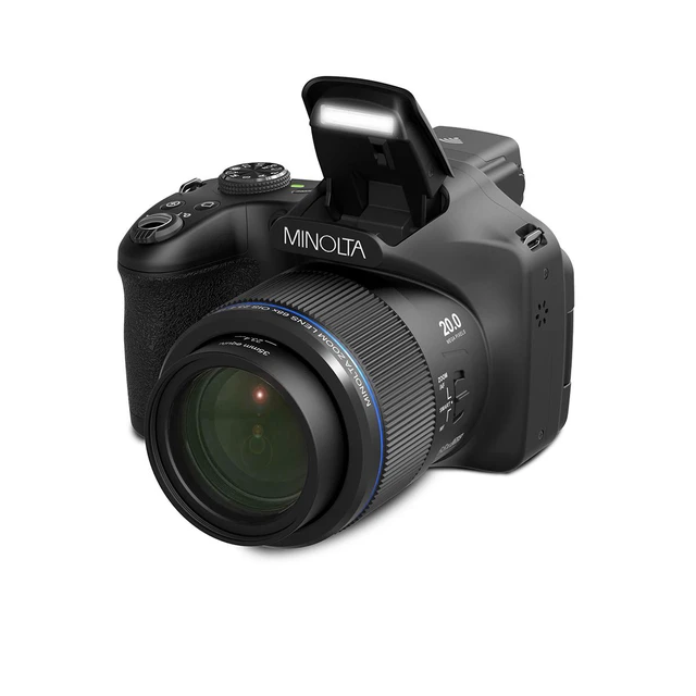 Alt view image 2 of 7 - Minolta MN68Z 20MP 4K Ultra HD Bridge Camera with 68x Optical Zoom - Black