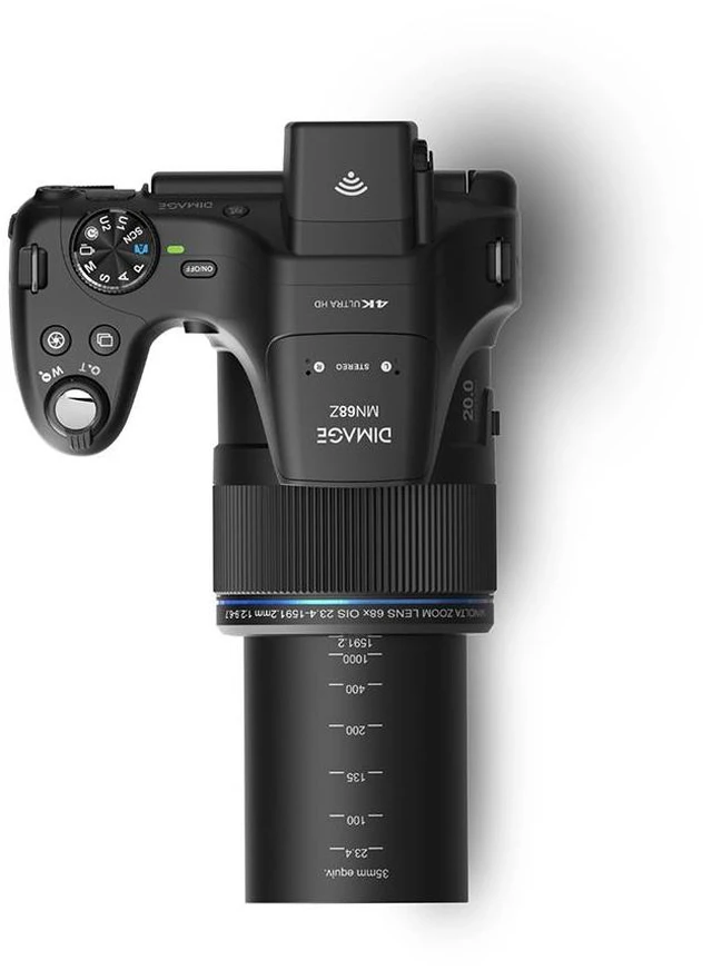 Alt view image 5 of 7 - Minolta MN68Z 20MP 4K Ultra HD Bridge Camera with 68x Optical Zoom - Black