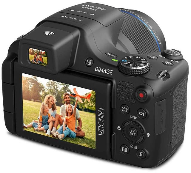 Alt view image 7 of 7 - Minolta MN68Z 20MP 4K Ultra HD Bridge Camera with 68x Optical Zoom - Black