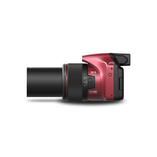 Alt view image 4 of 7 - Minolta MN68Z 20MP 4K Ultra HD Bridge Camera with 68x Optical Zoom - Red