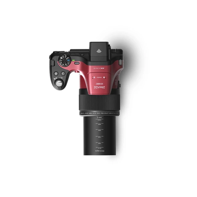 Alt view image 5 of 7 - Minolta MN68Z 20MP 4K Ultra HD Bridge Camera with 68x Optical Zoom - Red