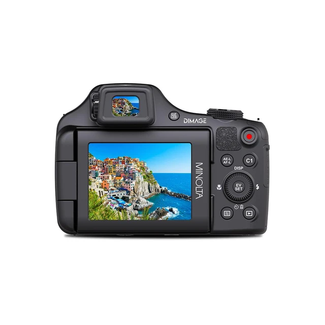 Alt view image 6 of 7 - Minolta MN68Z 20MP 4K Ultra HD Bridge Camera with 68x Optical Zoom - Red
