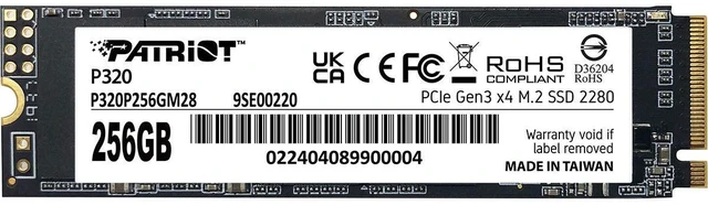 Alt view image 2 of 5 - Patriot Memory P320 256 GB M.2 PCI Express 3.0 NVMe - P320P256GM28